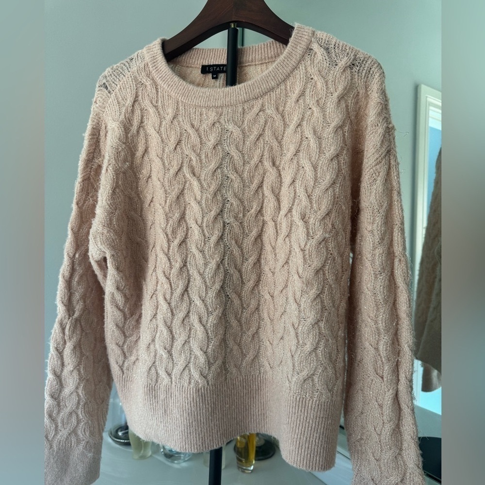 1. State Women's Cable Knit Sweater - Pink US M